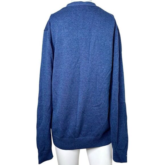 Men's Blue Cardigan Sweater - Picture 2 of 2